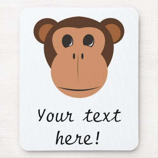 猿の頭の漫画 マウスパッド (正面)