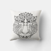 猿の頭部の落書き クッション (裏面)