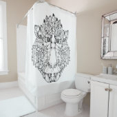 猿の頭部の落書き シャワーカーテン (インサイチュ)