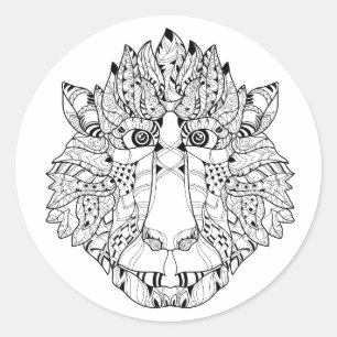 猿の頭部の落書き ラウンドシール
