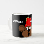猿の顔、コーヒー! 、それは私の猿を目覚めさせます! コーヒーマグカップ (正面左)