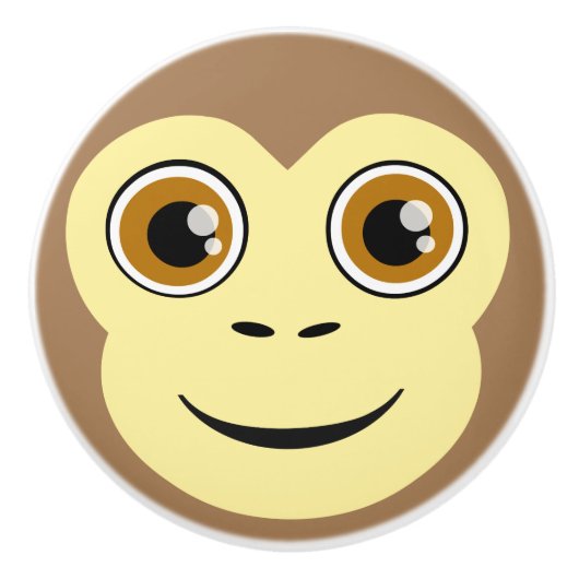 猿の顔 セラミックノブ (正面)