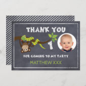 猿の黒板の第1誕生日のサンキューカード サンキューカード (正面/裏面)