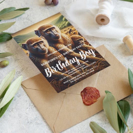 猿の3人組が戯れている ポストカード