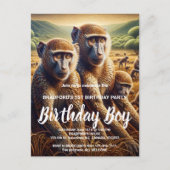 猿の3匹の戯れ ポストカード (正面)