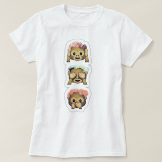 猿のEmojisの花ティー Tシャツ