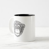 猿のIllustartionの落書き ツートーンマグカップ (正面左)