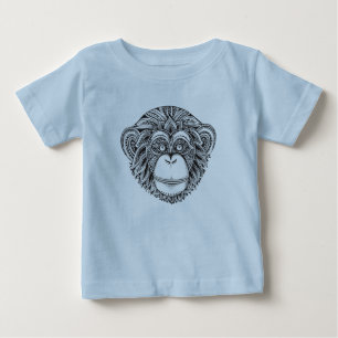 猿のIllustartionの落書き ベビーTシャツ
