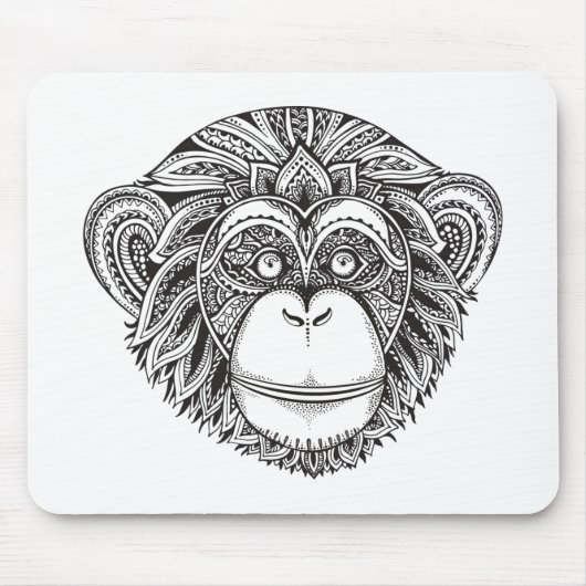 猿のIllustartionの落書き マウスパッド (正面)