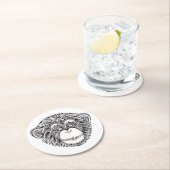 猿のIllustartionの落書き ラウンドペーパーコースター (インサイチュ)