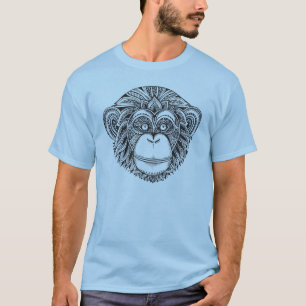 猿のIllustartionの落書き Tシャツ