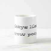 猿はウンチを投げるのを好みます コーヒーマグカップ (中央)