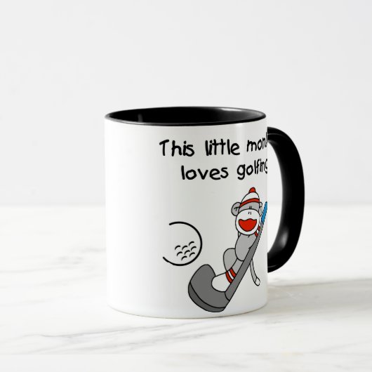 猿はゴルフをすることを愛します マグカップ (正面右)
