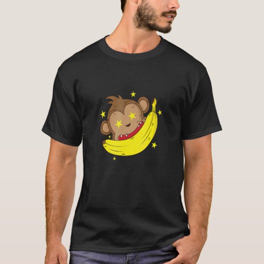 猿はバナナ中毒だ Tシャツ (正面)