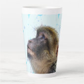猿は世紀中頃の壁紙を見モダンる カフェラテマグ (正面)