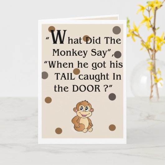 「猿は何と言った」カードとダウンロード カード (黄色い花)