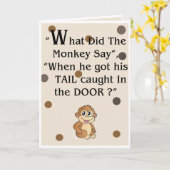 「猿は何と言っユーモアのあるた?」 カード (黄色い花)