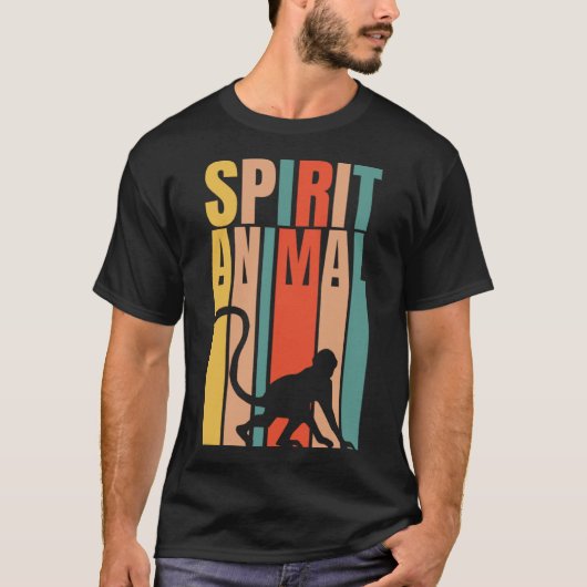 猿は私の霊獣のレトロ Tシャツ (正面)