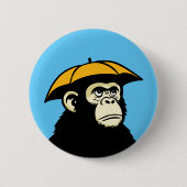猿は雨に似ぬ 缶バッジ (正面)