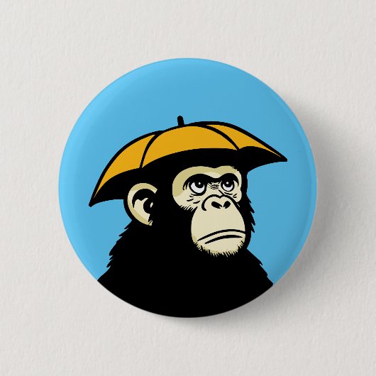 猿は雨に似ぬ 缶バッジ (正面)
