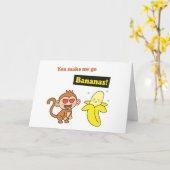 猿は、かわいい愛ユーモア興奮します カード (黄色い花)