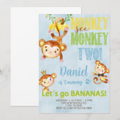 猿まね猿二才の誕生日招待状 招待状 (正面/裏面)