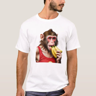 猿よくはしゃぐが波に鮮やか乗る Tシャツ