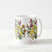 猿パーソナライズされたの花 コーヒーマグカップ (正面右)