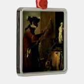 猿ペインター1740年(キャンバスの油) メタルオーナメント (右)