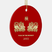 猿中国のの新年 セラミックオーナメント (右)