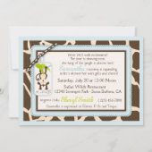 猿及び調停者のサファリのアニマルプリントのベビーシャワー 招待状 (裏面)