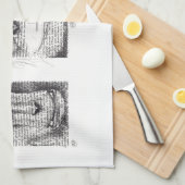 猿年の(占星術の)十二宮図の台所タオルのための3匹の猿 キッチンタオル (四つ折り)