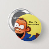 猿日ボタン 缶バッジ (正面&裏面)