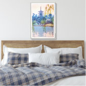 猿澤池,猿沢池,吉田博志,ウッドカット キャンバスプリント (インサイチュ (寝室))