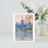 猿澤池，猿沢池，吉田博志，ウッドカット ポストカード (スタンド正面)