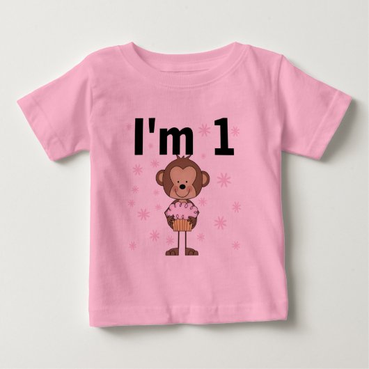 猿私は1つの誕生日のTシャツおよびギフトです ベビーTシャツ (正面)