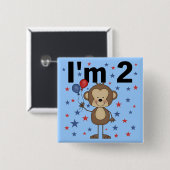 猿私は2個のTシャツおよびギフトです 缶バッジ (正面&裏面)