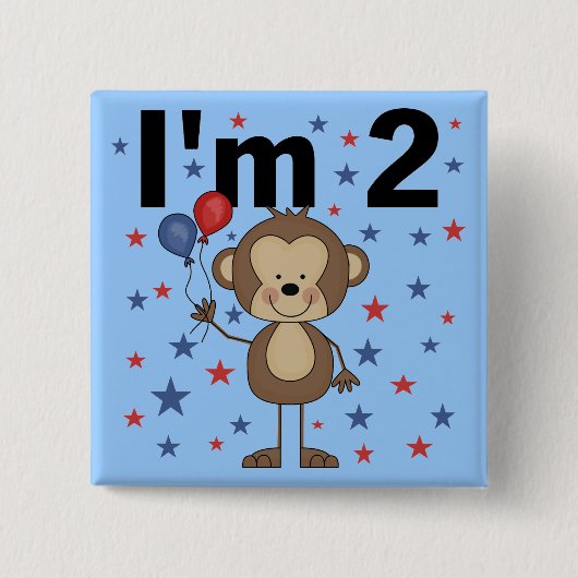 猿私は2個のTシャツおよびギフトです 缶バッジ (正面)