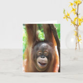 猿素晴らしスマイルが人生を良くする カード (黄色い花)