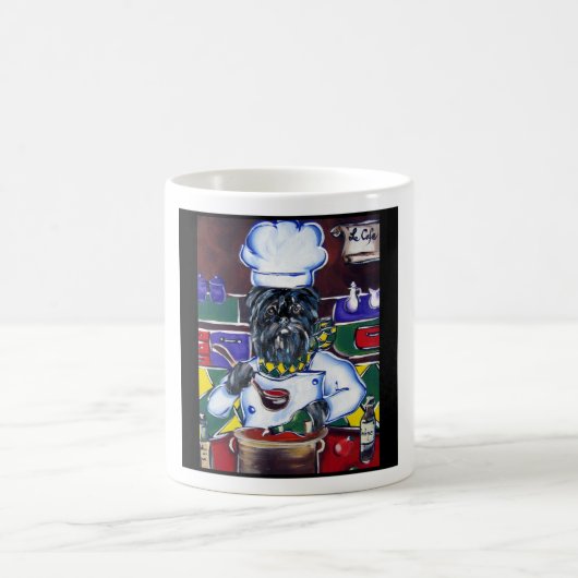 猿顔のピンシャーシェフ コーヒーマグカップ (中央)