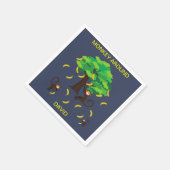 「猿」のまわりに猿がバナナ  スタンダードカクテルナプキン (角)