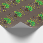 「猿」のまわりに猿がバナナ   ラッピングペーパー (角)