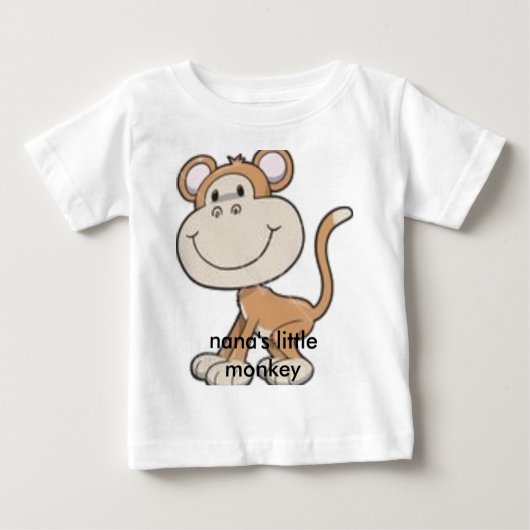 猿、ナナの小さい猿 ベビーTシャツ (正面)