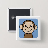 猿 缶バッジ (正面&裏面)