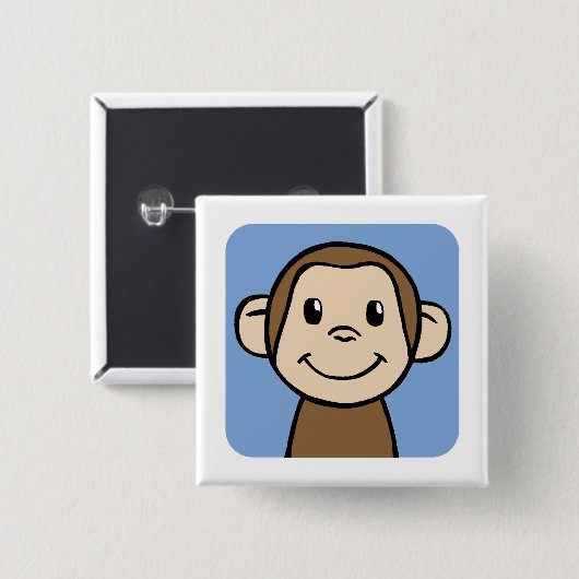 猿 缶バッジ (正面&裏面)