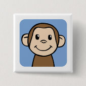 猿 缶バッジ (正面)