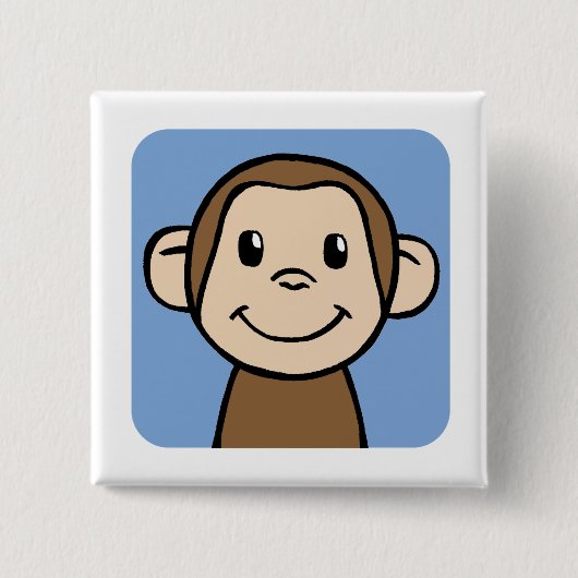 猿 缶バッジ (正面)