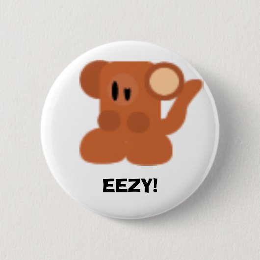 猿、EEZY! 缶バッジ (正面)