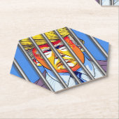 獄中のトランプカスタム六角コースター ペーパーコースター (アングル)