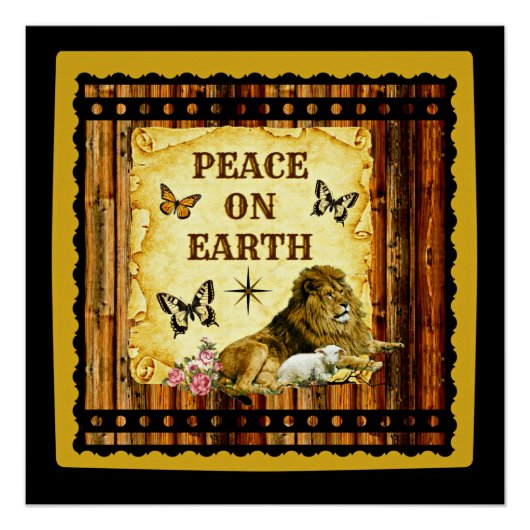 獅子が子羊と一緒に横になる ポスター (正面)